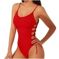 thumbnail image 1 of Women One Piece Bathing Suit Slimming Crisscross Lace Up Women Tummy Control One Piece Swimsuit Monokini One Piece Bathing Suit, 1 of 3