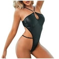 thumbnail image 1 of Women One Piece Swimsuit High Neck Plunge Ruched Tummy Bathing Suit, 1 of 8