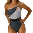 thumbnail image 1 of Women One Piece Swimsuits Tummy One Shoulder Bathing Suits Ruched Asymmetric Swimwear, 1 of 5
