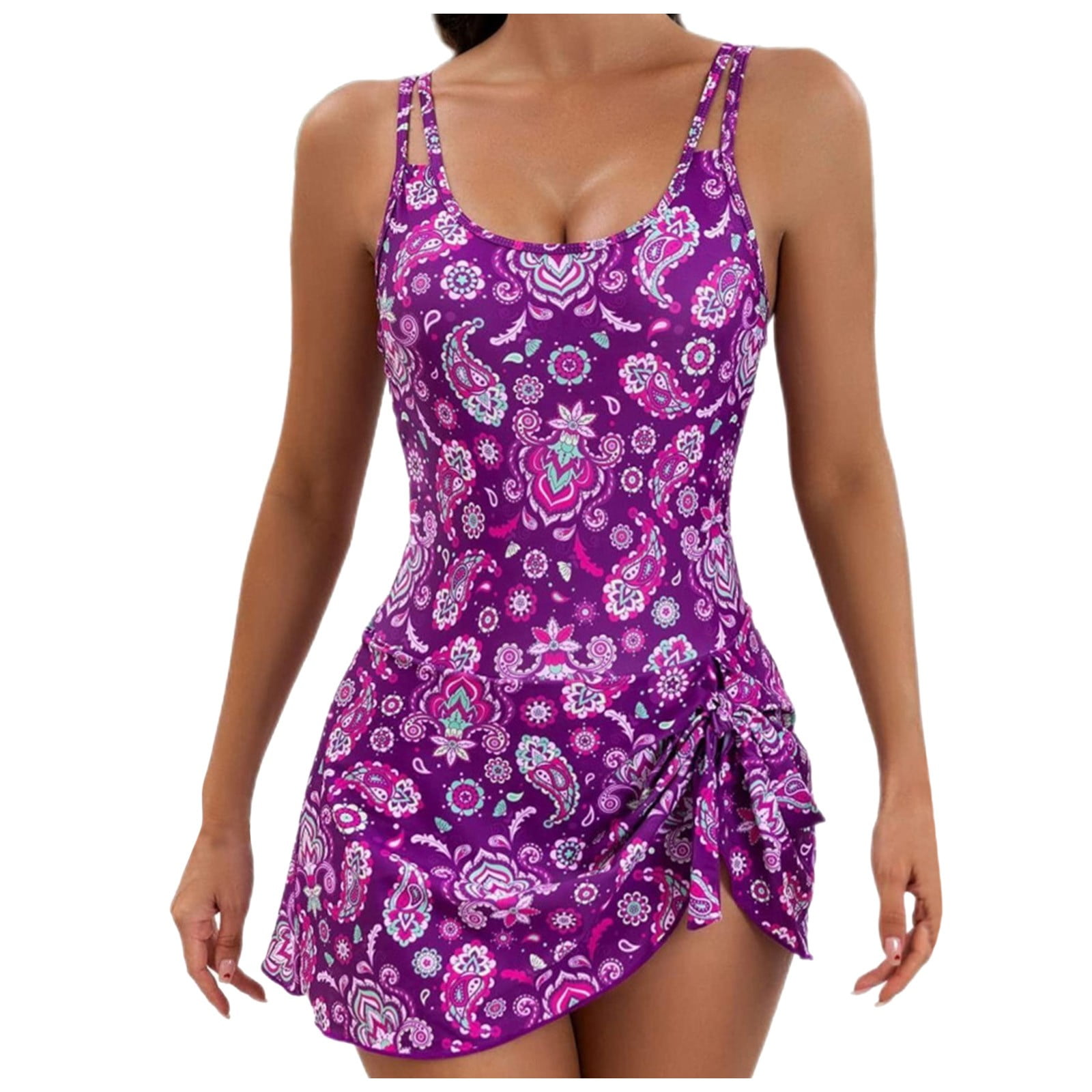 Women One Piece Tropical Floral Casual Swimwear Monokini Bathing Suit
