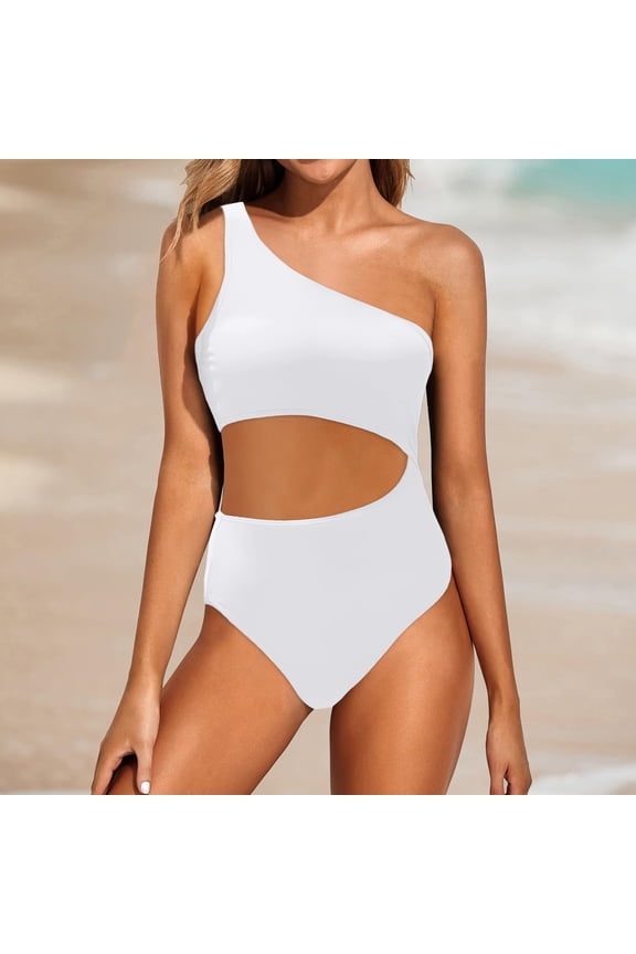 Women One Shoulder 1 Piece Swimsuit For Women Bathing Suits Full Coverage Keyhole Swimwear Black Thong Bikini Green Swimsuit Swimsuit For Me Bikini And Thong Color Changing Shorts Beach Shorts Hot