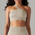 thumbnail image 1 of Women One Shoulder Tank Top Ribbed Crop Spaghetti Strap Sports Tees Stylish Slim Fit Sleeveless Yoga Workout Camisole, 1 of 4