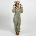 thumbnail image 1 of Women Onesies Fluffy Fleece Jumpsuits Sleepwear Plus Size Hood Sets Pajamas for Adult Winter Warm Pajamas Home Loungewear, 1 of 6