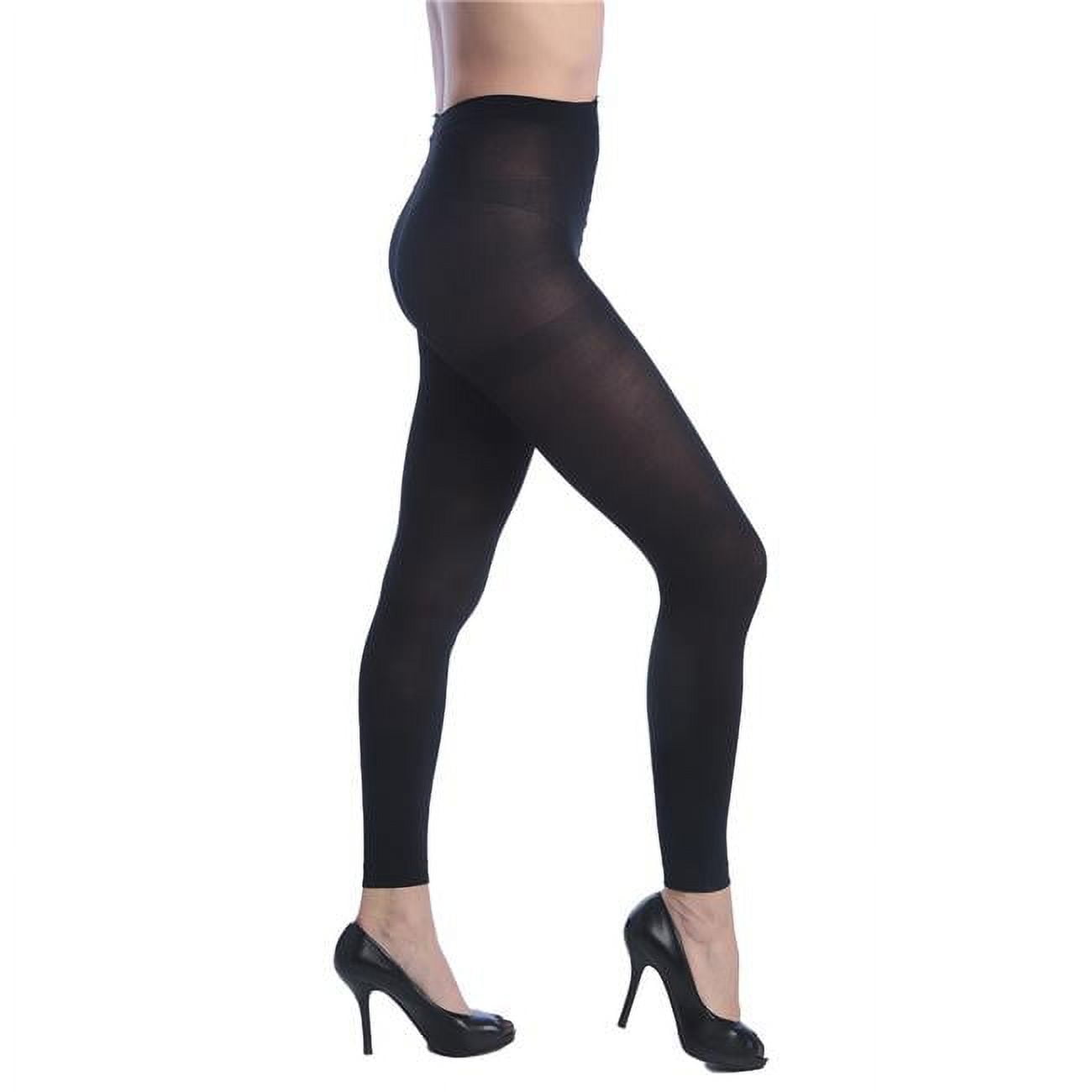 Women Opaque Control Top Footless Tights, Charcoal - Queen Size - Case of  120 