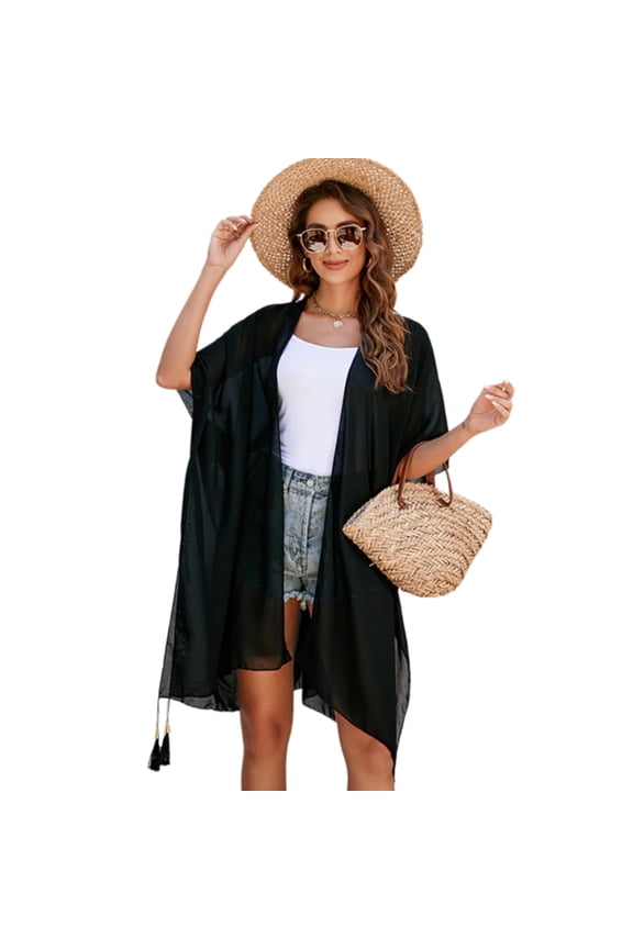 Women Open Front Beach Coverup Kimono See Through Open Front Beach Cardigans Open Front Swimsuit Cardigans Coverup