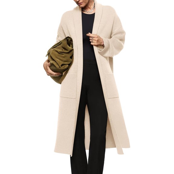 Women Open Front Cardigan Oversized Knitted Long Sleeve Winter Coat with Pocketss