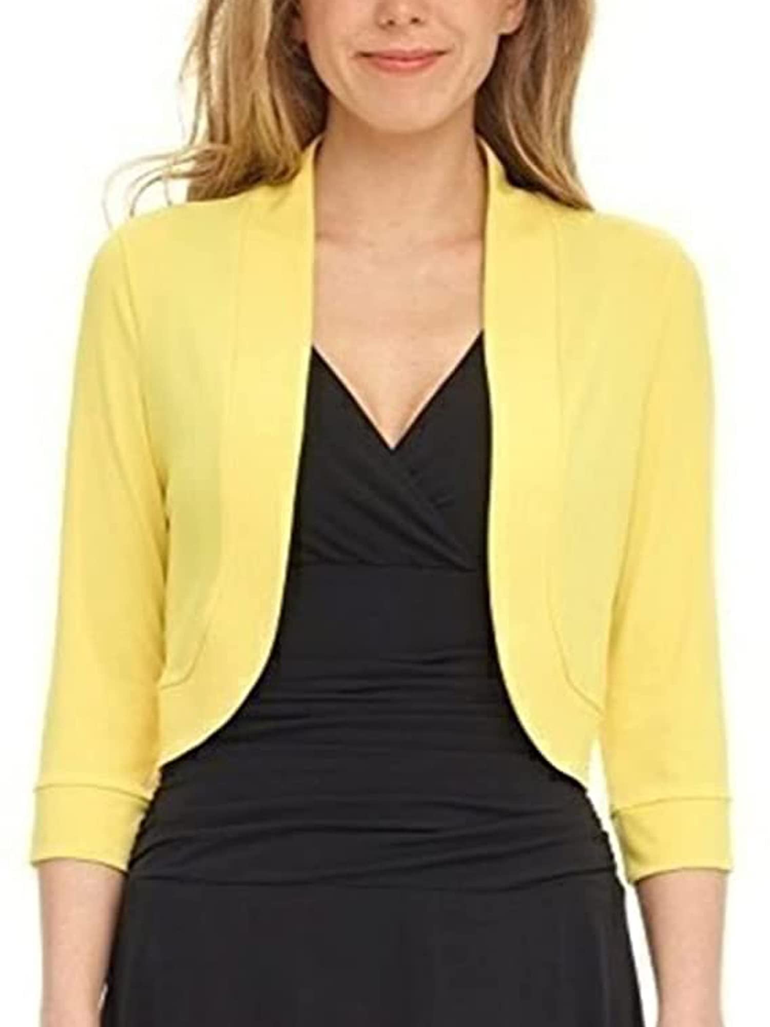 ZIYIXIN Women Shrug Open Front Bolero Cardigan Long Sleeve
