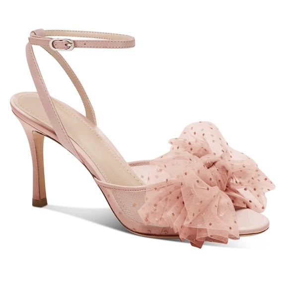 Women Open-Toe Wedding Shoes: Backless High-Heel Sandals with Bows—Delicate Mesh Summer Bridal Footwear