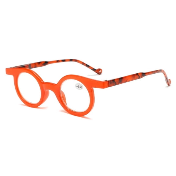 Women Orange Small Round Reading Glasses 2.50 Men Retro Personalized Spring Hinges Candy Color Presbyopic Glasses +2.50