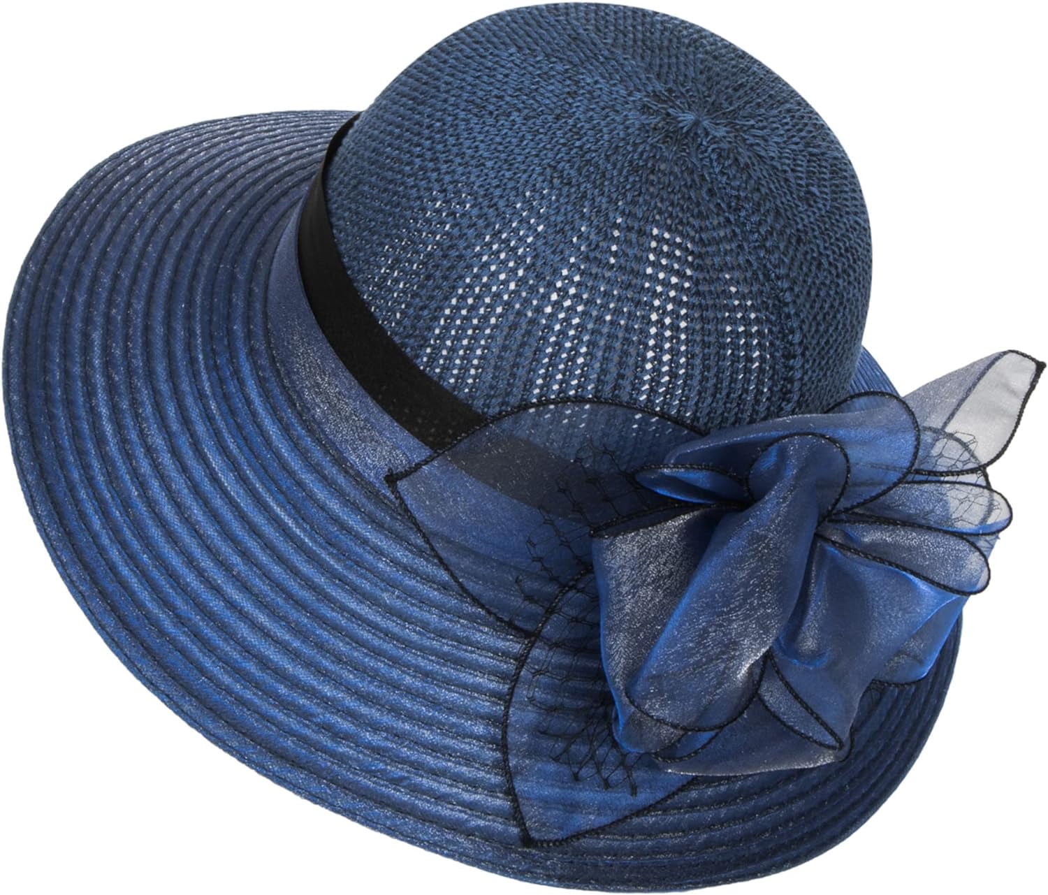 4955 Women Organza Church Derby Hat Wide Brim Sun Hats For Wedding Tea GILIGEGE-Women-Organza-Church-  main image 3