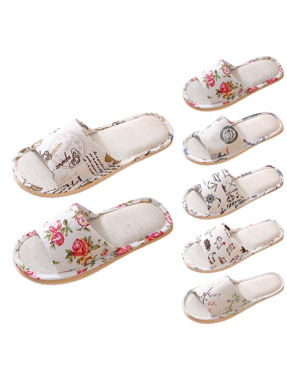 Women Oriental Style Embroidery Open Toe Slippers Embroidered Floral Satin Upper Linen Bottom Slides,39