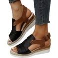 thumbnail image 1 of Women Orthopedic Platform Wedge Sandals 2026 Summer Comfortable Dressy Sandals Open Toe Ankle Strap Espadrilles Platform Beach Sandals, 1 of 5