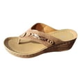 thumbnail image 1 of Women Orthopedic Sandals, Arch Support Walking Wedge Flip Flops, Summer 2025 Comfortable Dressy Casual Beach Slippers, 1 of 8