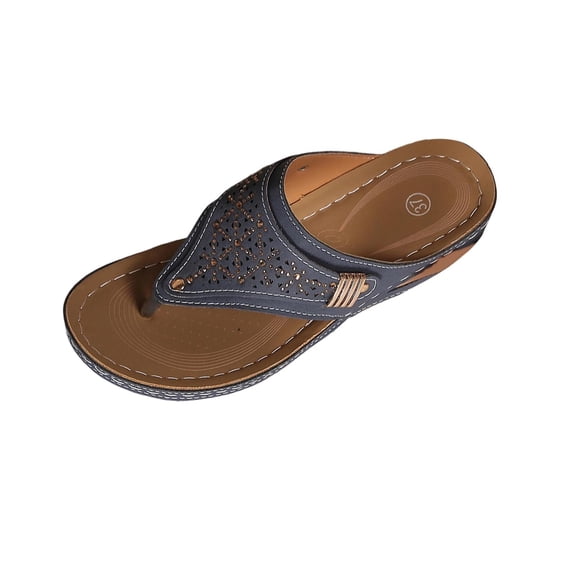 Women Orthotic Arch Support Sandals Flip Flops Slip-on Flats Outdoor Slides Boho Walking Shoes Comfortable Elegant Casual Beach Slippers