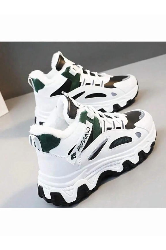 Women Outdoor Comfortable Thick-Soled Fleece-Lined Athletic Walking Shoes