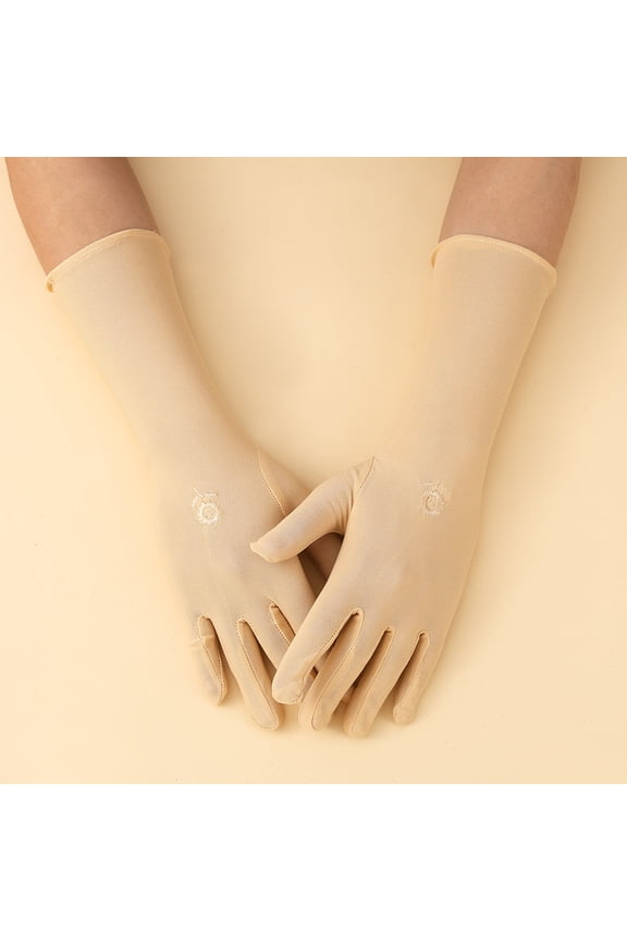 Women Outdoor Gloves For Muslims Sun Protective Hand Gloves Islams Gloves Soft Stretchy Arabian Gloves For Casual Wear Beige