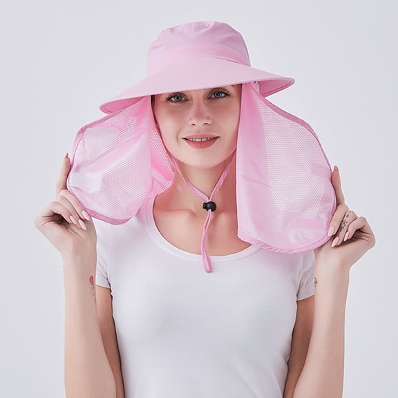 Women Outdoor Sun Hats Sun Neck Shield Flap Cap Summer Wide Brim Hat for Girl Lady