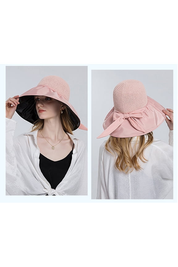 Women Outdoor Sunscreen Sun Hat All Tethered Double Large Brimmed Sun Hat Western Hats for Women Ladies Visors Size Hat Womens Outdoor Hats Garden Clothes for Women Womens Beach Hat Large Head Summer