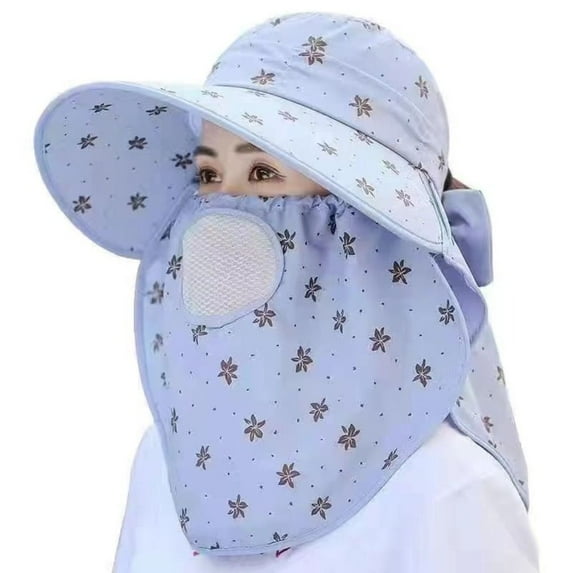 Women Outdoor UV Protection Wide Brim Face And Neck Protect Women Hats Sun Hat Ear Flap Sunscreen cap 4