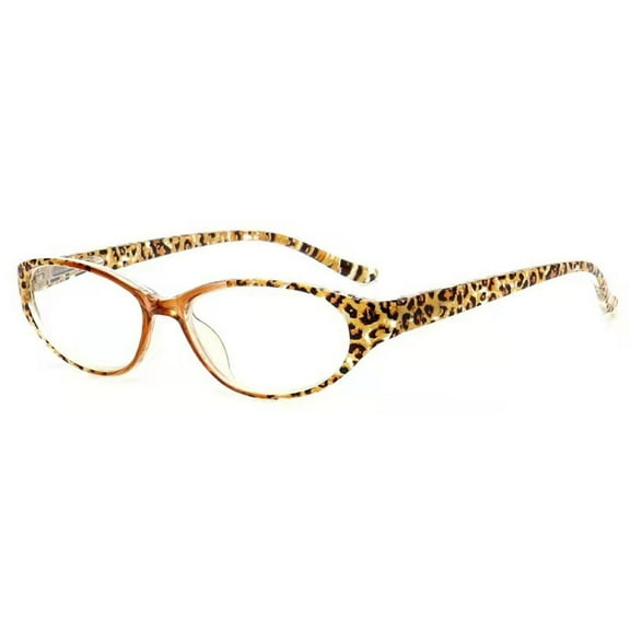 Women Oval Leopard Print Reading Glasses Spring Hinge Presbyopic Glasses Lightweight Plastic Readers +2.00
