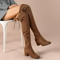thumbnail image 1 of Women Over the Knee Boots Block Winter Thigh High Suede Low Above Flat Long Best Autumn Comfort Pointed toe, 1 of 6