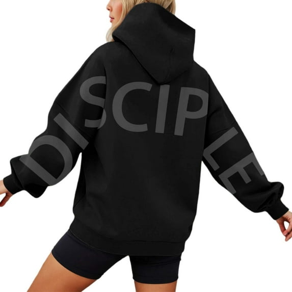 Women Oversize Hoodie Tops Back Letter Print Long Sleeve Loose Casual Pullover Tops y2k Streetwear Sweatshirts