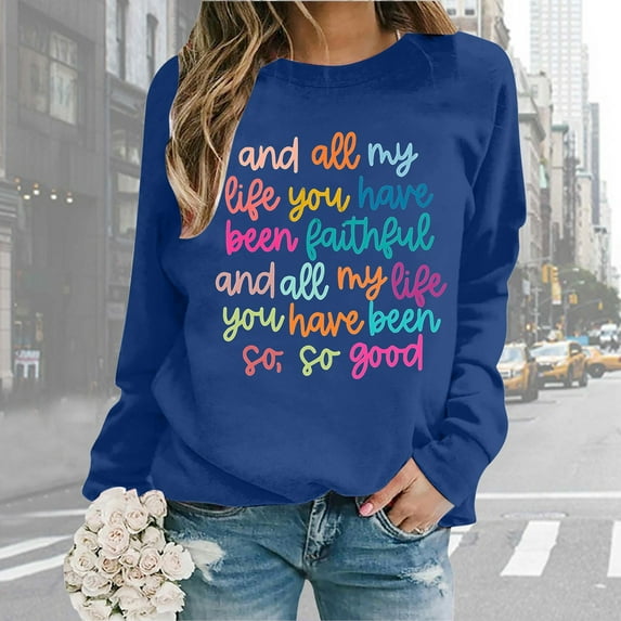 Women Oversize Sweatshirts Long Sleeve Crewneck Letter Printed Lightweight Loose Sweatshirts Blouse Top Hoodie Top Juniors Oversized Sweatshirts Cold Weather Hoodies Women Lined Hoodies for Women