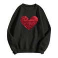 thumbnail image 1 of Women Oversize Valentines Day Sweatshirts Love Heart Graphic Shirts Print Long Sleeve Casual Crew Neck Pullover Top, 1 of 4