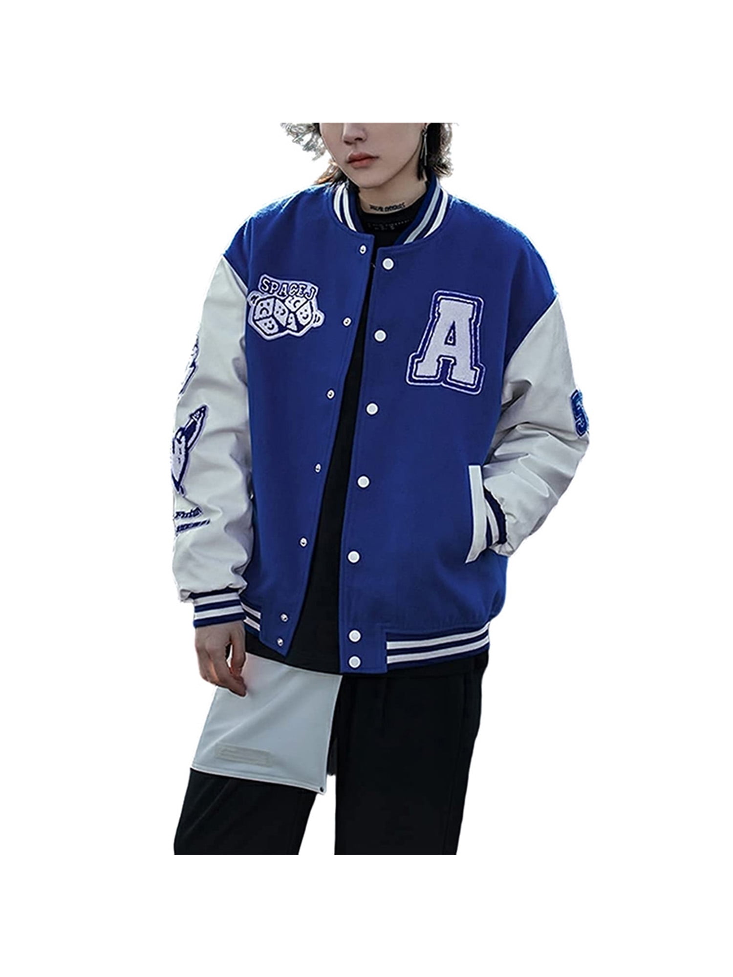 Blue college jacket top