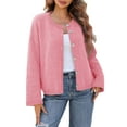 thumbnail image 1 of Women Oversized Button Down Cardigan Chunky Knit Long Sleeve Sweater, 1 of 6