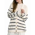 thumbnail image 1 of Women Oversized Cardigan Sweater 100% Cotton 2025 Fall Fashion V Neck Knit Button Front Casual Trendy Tops White S, 1 of 8
