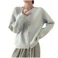 thumbnail image 1 of Women Oversized Cardigans Button Up Long Lantern Sleeve Chunky Knit Sweaters 2025 Fall Casual Soft Sweater Coats, 1 of 3