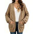 thumbnail image 1 of Women Oversized Chunky Open Front Cardigan Sweaters Cable Knit Long Sleeve Cardigans Outwear Coats, 1 of 7