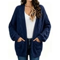 thumbnail image 1 of Women Oversized Chunky Open Front Cardigan Sweaters Cable Knit Long Sleeve Cardigans Outwear Coats, 1 of 7