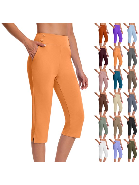 Women Oversized Dressy Capri Pants Drying Tight Elastic Comfortable Fitness Pants Yoga Pants