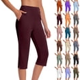 thumbnail image 1 of Women Oversized Dressy Capri Pants Drying Tight Elastic Comfortable Fitness Pants Yoga Pants, 1 of 9