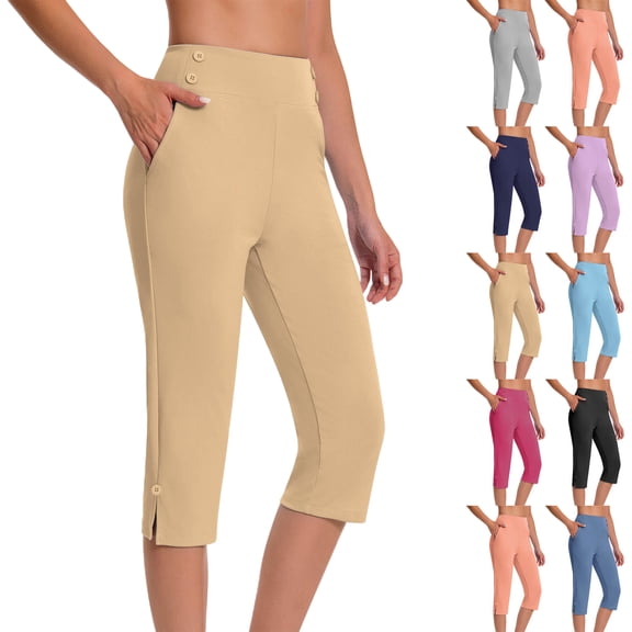 Women Oversized Dressy Capris Drying Tight Elastic Comfortable Fitness Yoga Pants