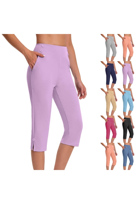 Women Oversized Dressy Capris Drying Tight Elastic Comfortable Fitness Yoga Pants