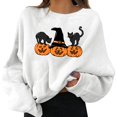 thumbnail image 1 of Women Oversized Halloween Hoodies Pullovers Graphic Print Round Neck Long Sleeve Sweatshirt White Hoodies for Women, 1 of 6