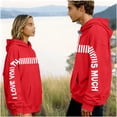 thumbnail image 1 of Women Oversized Hoodie Dress I Love You This Much Letter Graphic Long Sleeve Pocket Hooded Sweatshirt Red S, 1 of 8