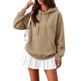 thumbnail image 1 of Women Oversized Hoodie Long Sleeve Pullover Sweatshirt with Front Pocket Drawstring, 1 of 6