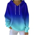 thumbnail image 1 of Women Oversized Hoodies Casual Long Sleeve Loose Fashion Pockets Pullover Tops Gradient Printed Hooded Sweatshirts, 1 of 5