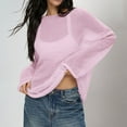 thumbnail image 1 of Women Oversized Long Sleeve Sheer Mesh Knit Sweater Tops Summer Loose Hollow Out Pullover Shirt Beach Womens plus Sweaters Fireside Sweater V Neck Sweater Men Twenty One Trench Sweater Young, 1 of 5