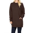 thumbnail image 1 of Women Oversized Loose Fit Round Neck Tunic Long Sweatshirts Top, 1 of 3
