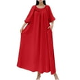thumbnail image 1 of Women Oversized Maxi Dress Long Floor Length Dresses Casual Loose Baggy Crew Neck Summer Swing Beach Dress, 1 of 5