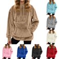 thumbnail image 1 of Women Oversized Pet Pouch Hoodie with Kangaroo Pocket, Puppy Cat Carrier Sweatshirt, Pullover for Small Dogs and Cats, 1 of 5