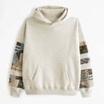 thumbnail image 1 of Women Oversized Print Hoodie Drawstring Long Sleeve Pullover Loose Fit Fall Winter Sweatshirt Clothes Tops Grey, 1 of 4