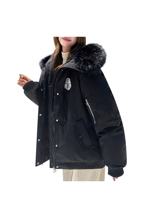 Women Oversized Puffer Jacket Hooded Warm Winter Coat Thick Quilted Zip Up Outerwear Flannel Thermal Coat Polar Soft Fleece Casual Loose Fit Streetwear with Pockets