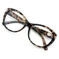 thumbnail image 1 of Women Oversized Reading Glasses - Clear Lens Readers Jackie Oval Leopard Checker, 1 of 5