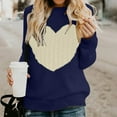 thumbnail image 1 of Women Oversized Sweater Cute Love Hearts Print Long Sleeve Pullover Tunic Sweaters Lightweight Fashion Loose Fit Crew Neck Cable Knit Jumper Tops, 1 of 6